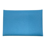 エルメス HERMES カルヴィ B刻 セレステ SV金具 エプソン ユニセックス カードケース