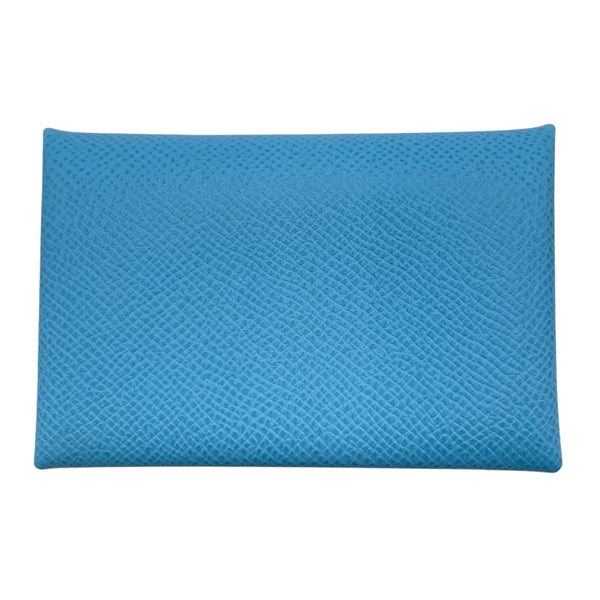 エルメス HERMES カルヴィ B刻 セレステ SV金具 エプソン ユニセックス カードケース