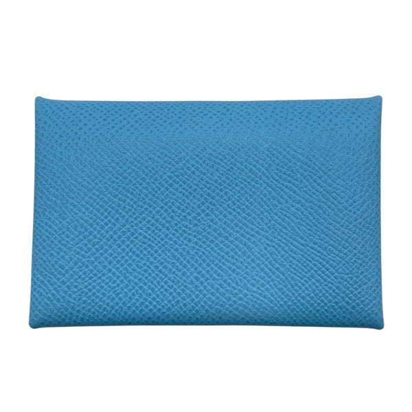 エルメス HERMES カルヴィ B刻 セレステ SV金具 エプソン ユニセックス カードケース