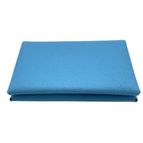 エルメス HERMES カルヴィ B刻 セレステ SV金具 エプソン ユニセックス カードケース