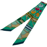 エルメス HERMES ツイリー TATERSALE グリーン シルク レディース スカーフ