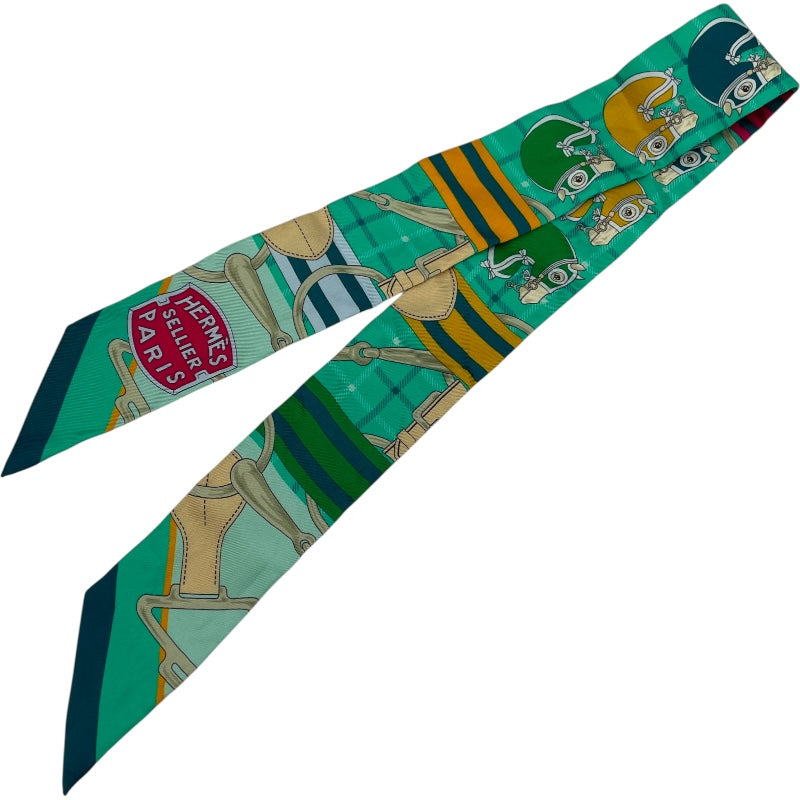 エルメス HERMES ツイリー TATERSALE グリーン シルク レディース スカーフ