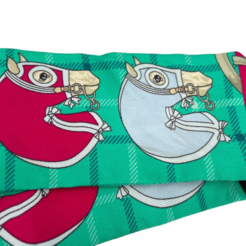 エルメス HERMES ツイリー TATERSALE グリーン シルク レディース スカーフ