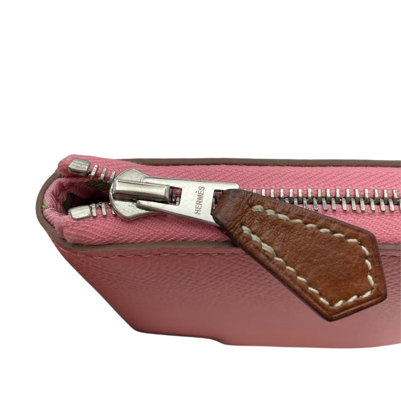 エルメス HERMES アザップコンパクトシルクイン Y刻 ローズアザレ SV金具 エプソン レディース 二つ折り財布