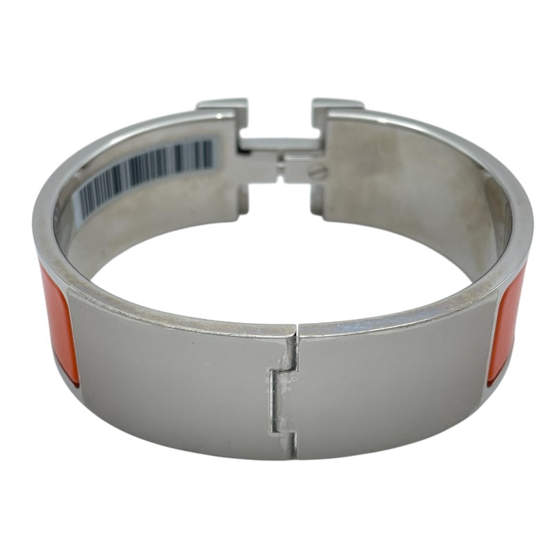 エルメス HERMES クリッククラックH GM オレンジ SV金具 メタル レディース バングル