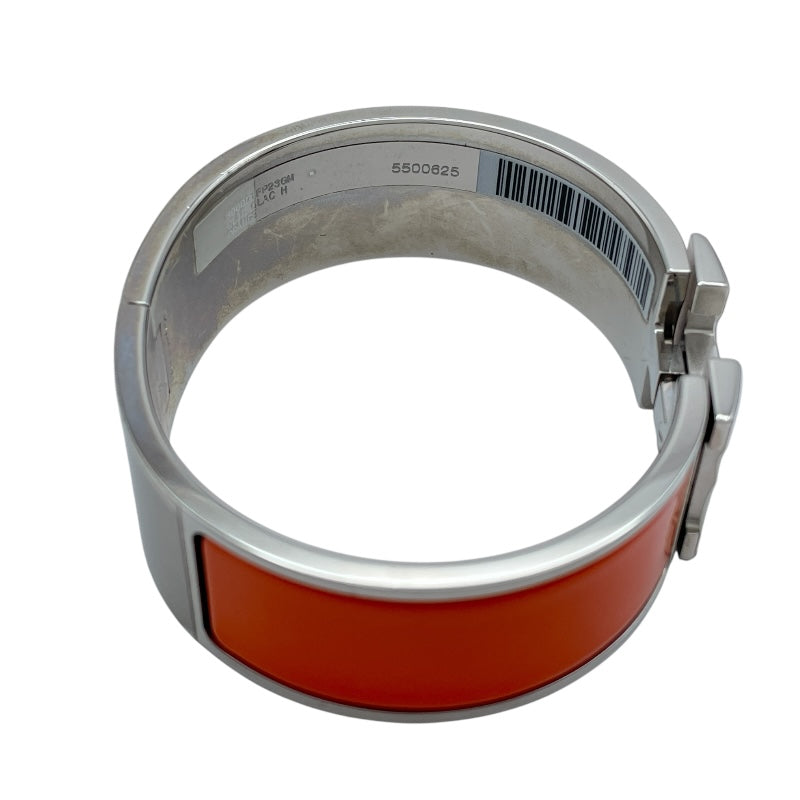 エルメス HERMES クリッククラックH GM オレンジ SV金具 メタル レディース バングル