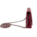 シャネル CHANEL マトラッセチェーン ウォレット A33814 19番台 レッド SV金具 カーフスキン レディース ショルダーバッグ