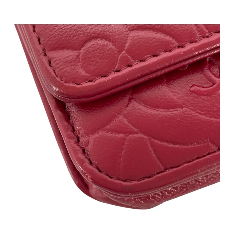 シャネル CHANEL マトラッセチェーン ウォレット A33814 19番台 レッド SV金具 カーフスキン レディース ショルダーバッグ