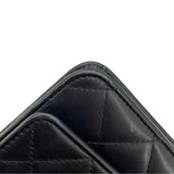 シャネル CHANEL カンボンラインチェーンウォレット A46646 15番台 ブラック SV金具 カーフ レディース ウォレットチェーン