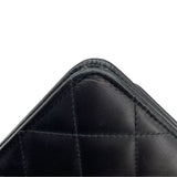 シャネル CHANEL カンボンラインチェーンウォレット A46646 15番台 ブラック SV金具 カーフ レディース ウォレットチェーン
