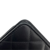 シャネル CHANEL カンボンラインチェーンウォレット A46646 15番台 ブラック SV金具 カーフ レディース ウォレットチェーン