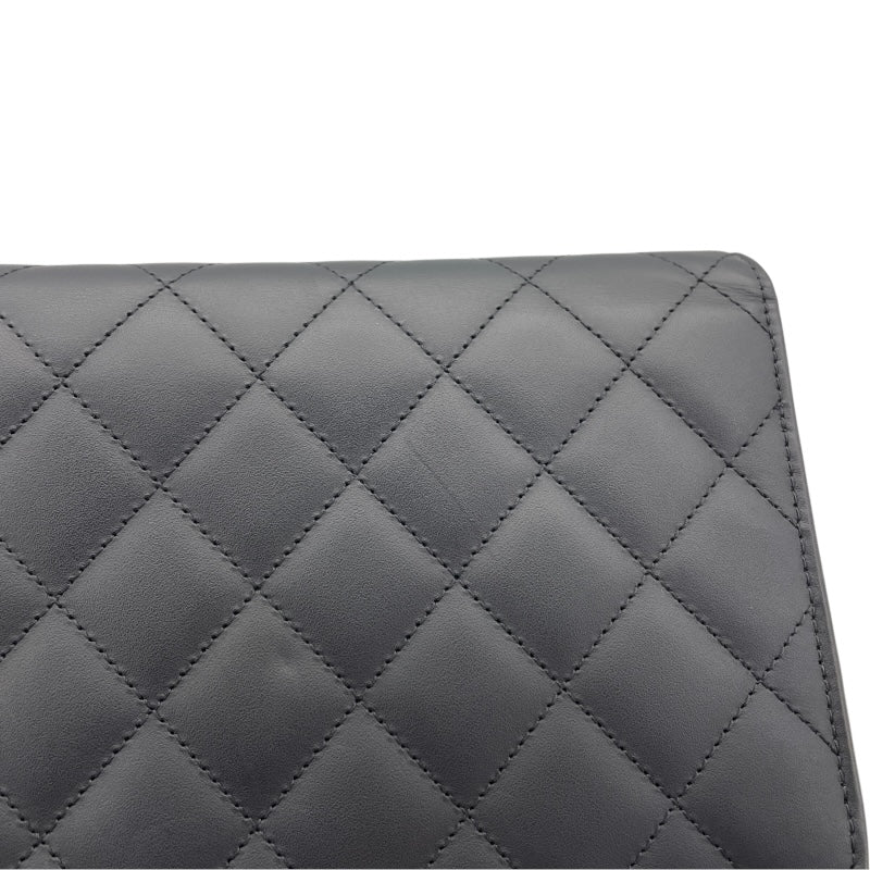 シャネル CHANEL カンボンラインチェーンウォレット A46646 20番台 ブラック SV金具 カーフ レディース ウォレットチェーン