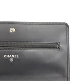 シャネル CHANEL カンボンラインチェーンウォレット A46646 20番台 ブラック SV金具 カーフ レディース ウォレットチェーン