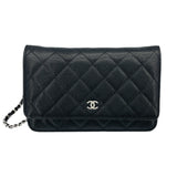 シャネル CHANEL マトラッセ チェーンウォレット AP0250 ブラック SV金具 キャビアスキン レディース ショルダーバッグ
