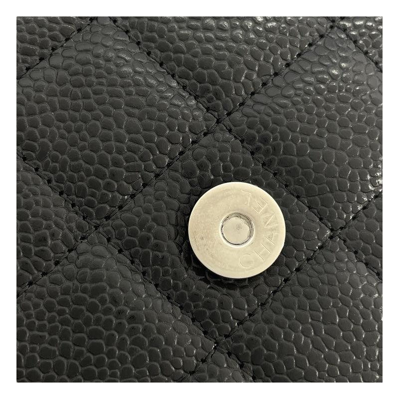 シャネル CHANEL マトラッセ チェーンウォレット AP0250 ブラック SV金具 キャビアスキン レディース ショルダーバッグ