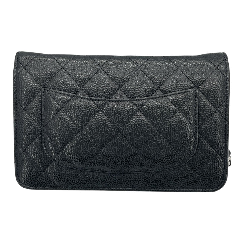 シャネル CHANEL マトラッセ チェーンウォレット AP0250 ブラック SV金具 キャビアスキン レディース ショルダーバッグ