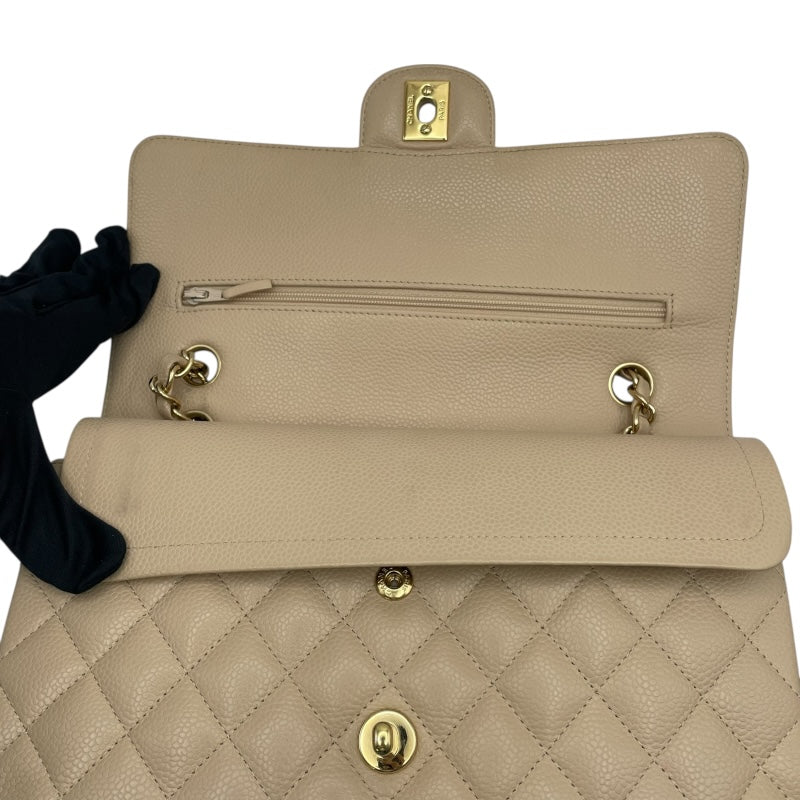 シャネル CHANEL マトラッセ25 A01112 14番台 ベージュ GD金具 キャビア レディース ショルダーバッグ