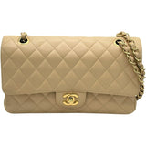 シャネル CHANEL マトラッセ25 A01112 14番台 ベージュ GD金具 キャビア レディース ショルダーバッグ