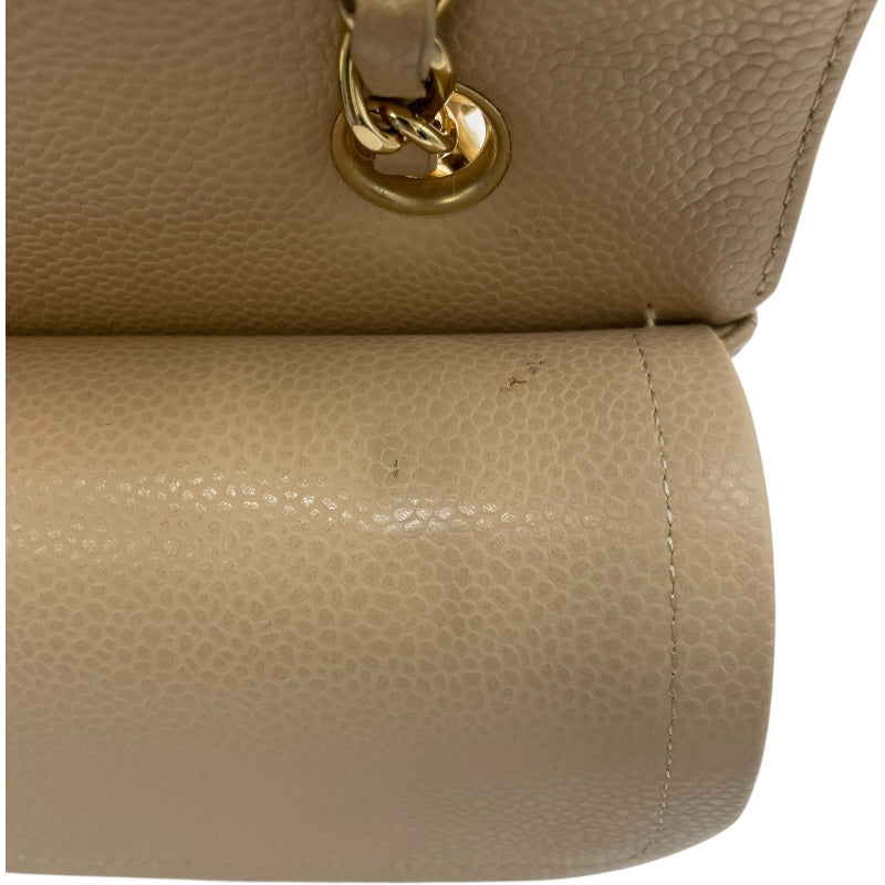 シャネル CHANEL マトラッセ25 A01112 14番台 ベージュ GD金具 キャビア レディース ショルダーバッグ