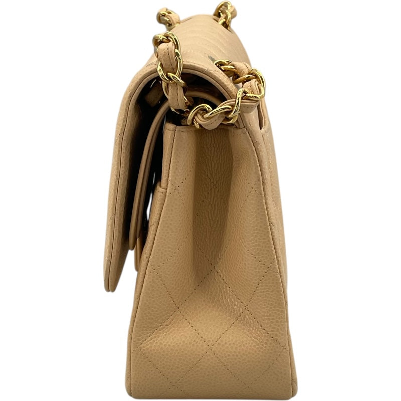 シャネル CHANEL デカマトラッセ30 A58600 27番台 ベージュ GD金具 キャビア レディース ショルダーバッグ