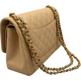 シャネル CHANEL デカマトラッセ30 A58600 27番台 ベージュ GD金具 キャビア レディース ショルダーバッグ