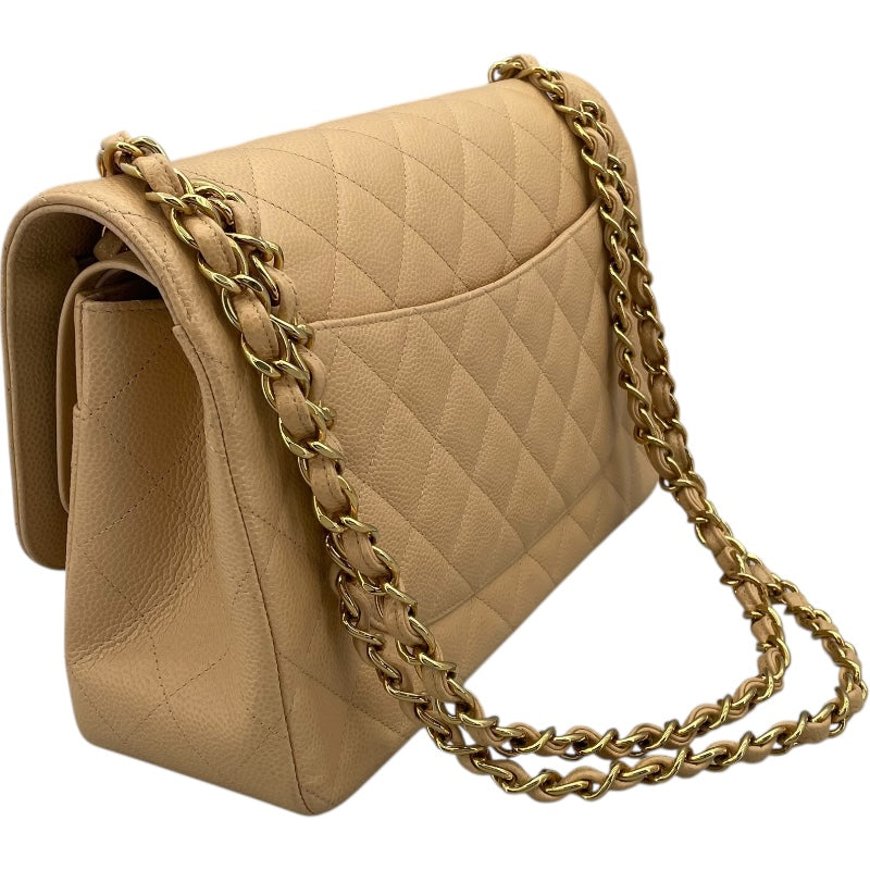 シャネル CHANEL デカマトラッセ30 A58600 27番台 ベージュ GD金具 キャビア レディース ショルダーバッグ