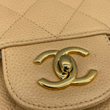 シャネル CHANEL デカマトラッセ30 A58600 27番台 ベージュ GD金具 キャビア レディース ショルダーバッグ