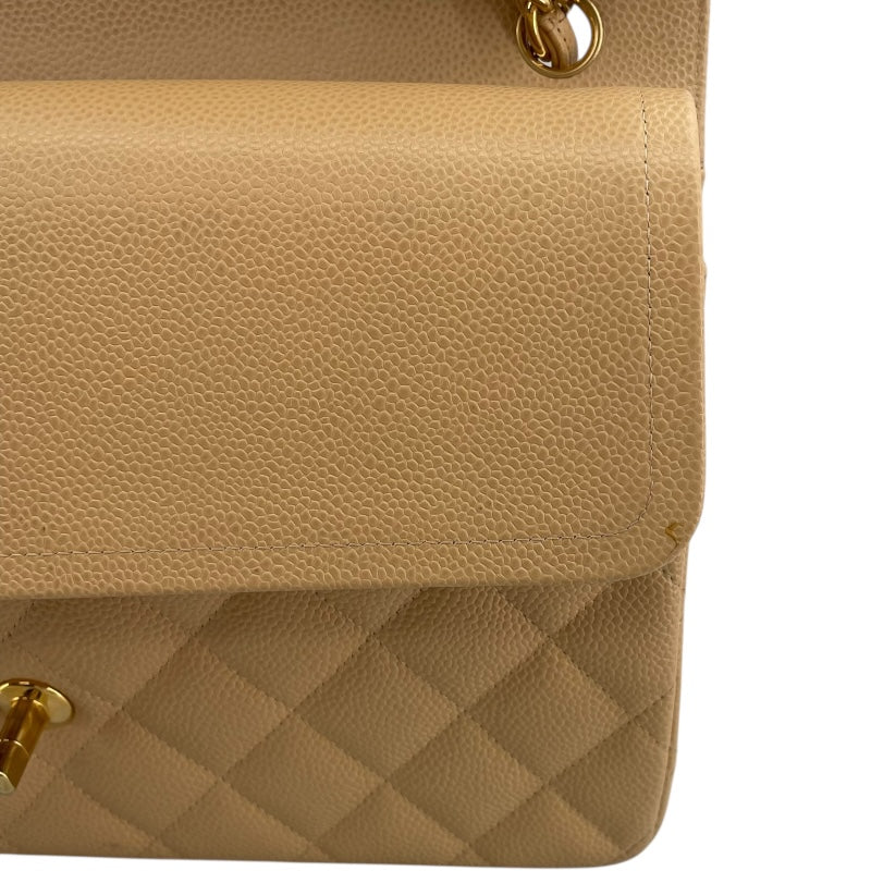 シャネル CHANEL デカマトラッセ30 A58600 27番台 ベージュ GD金具 キャビア レディース ショルダーバッグ