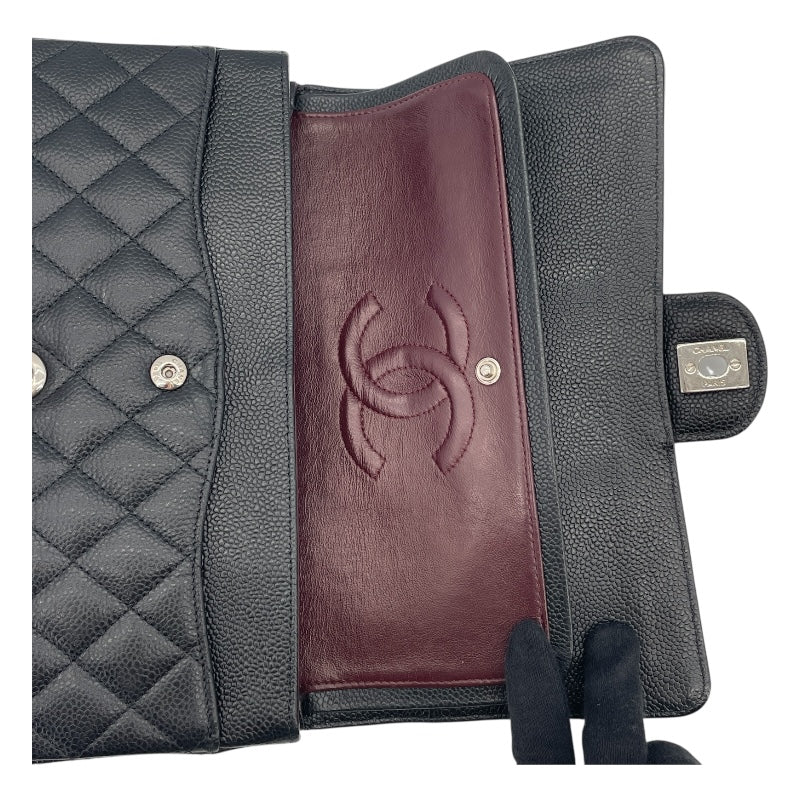 シャネル CHANEL マトラッセ25 A01112 18番台 ブラック SV金具 キャビアスキン レディース ショルダーバッグ