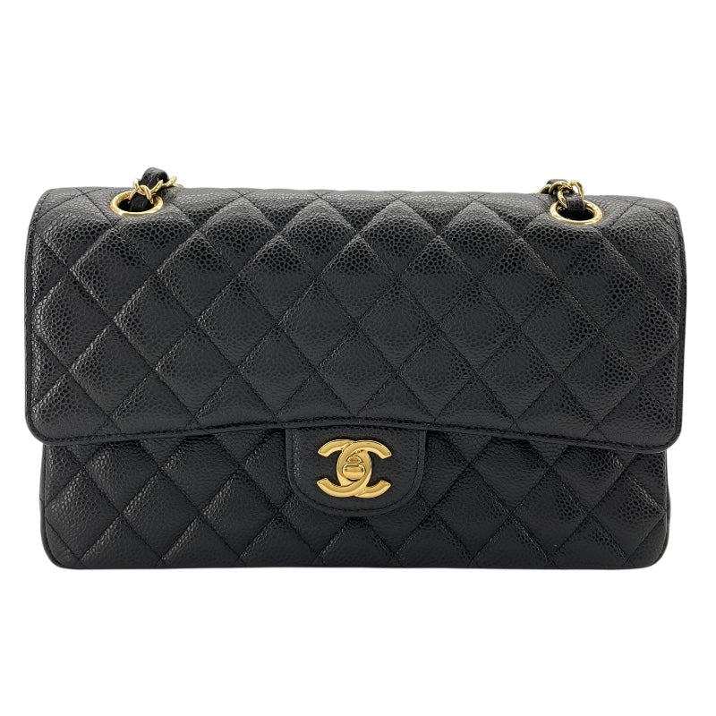 シャネル CHANEL マトラッセ25 A01112 21番台 ブラック GD金具 キャビアスキン レディース ショルダーバッグ