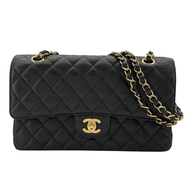 シャネル CHANEL マトラッセ25 A01112 21番台 ブラック GD金具 キャビアスキン レディース ショルダーバッグ