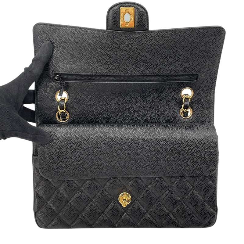 シャネル CHANEL マトラッセ25 A01112 21番台 ブラック GD金具 キャビアスキン レディース ショルダーバッグ