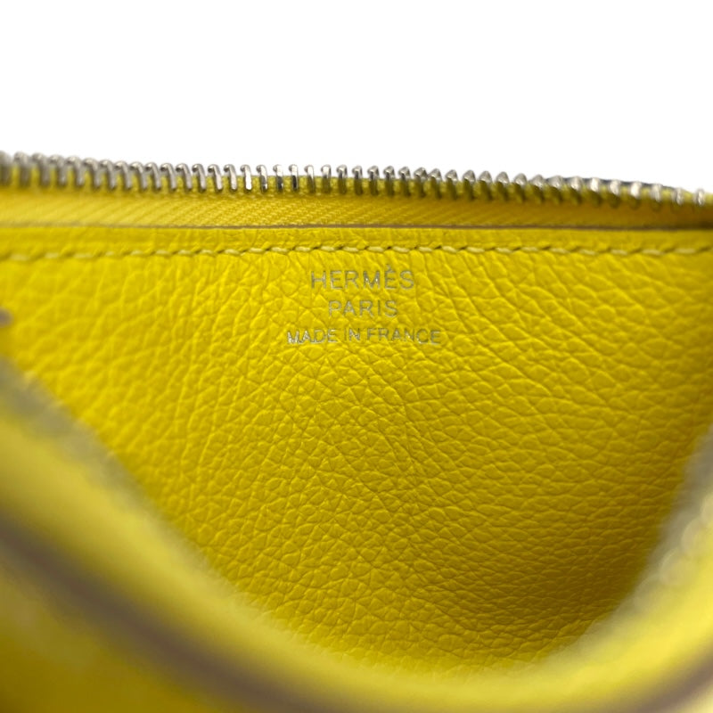 エルメス HERMES ルリ スリム U刻印 ゴールド/ライム エバーカラー レディース コインケース