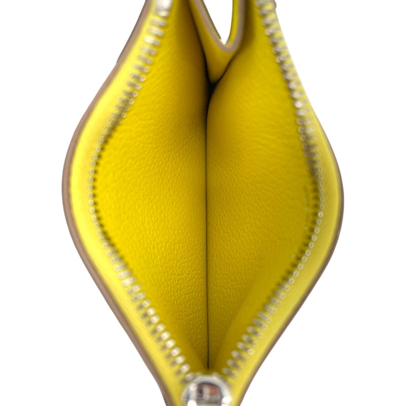 エルメス HERMES ルリ スリム U刻印 ゴールド/ライム エバーカラー レディース コインケース