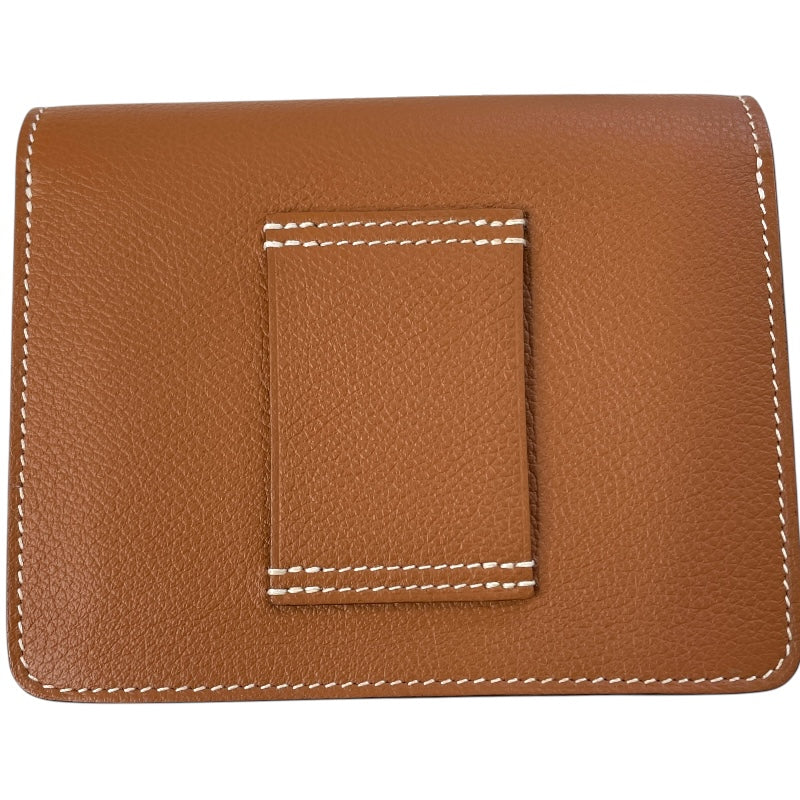 エルメス HERMES ルリ スリム U刻印 ゴールド/ライム エバーカラー レディース コインケース