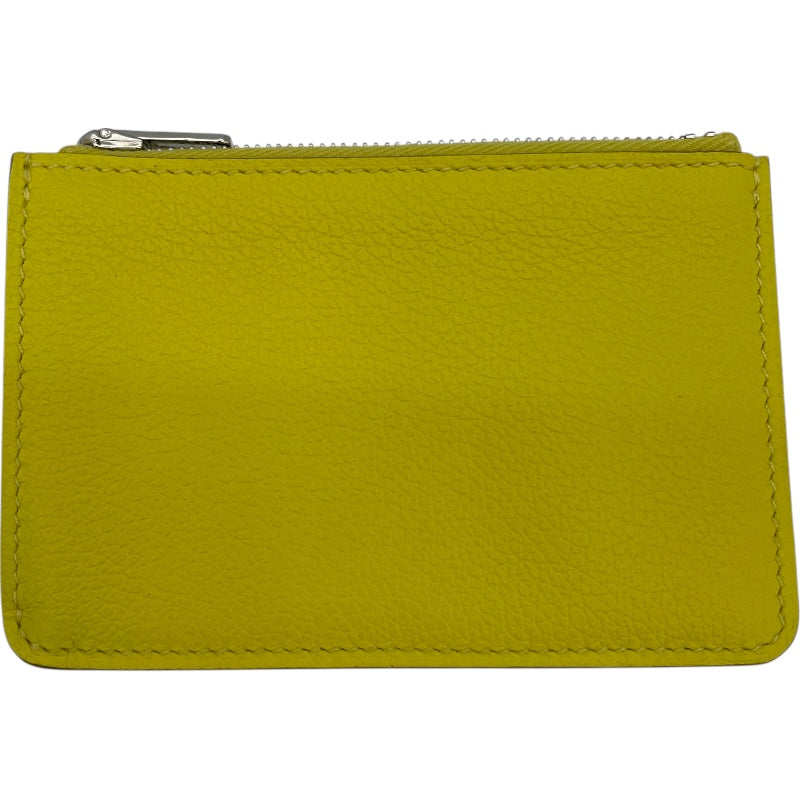 エルメス HERMES ルリ スリム U刻印 ゴールド/ライム エバーカラー レディース コインケース