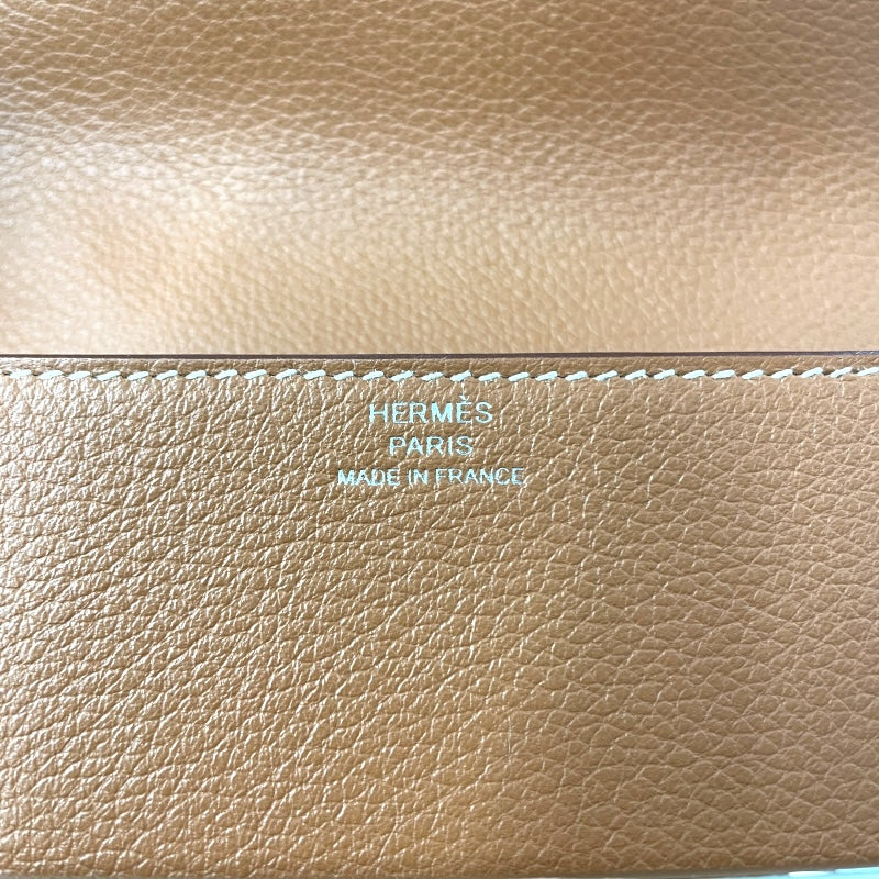 エルメス HERMES ルリ スリム U刻印 ゴールド/ライム エバーカラー レディース コインケース