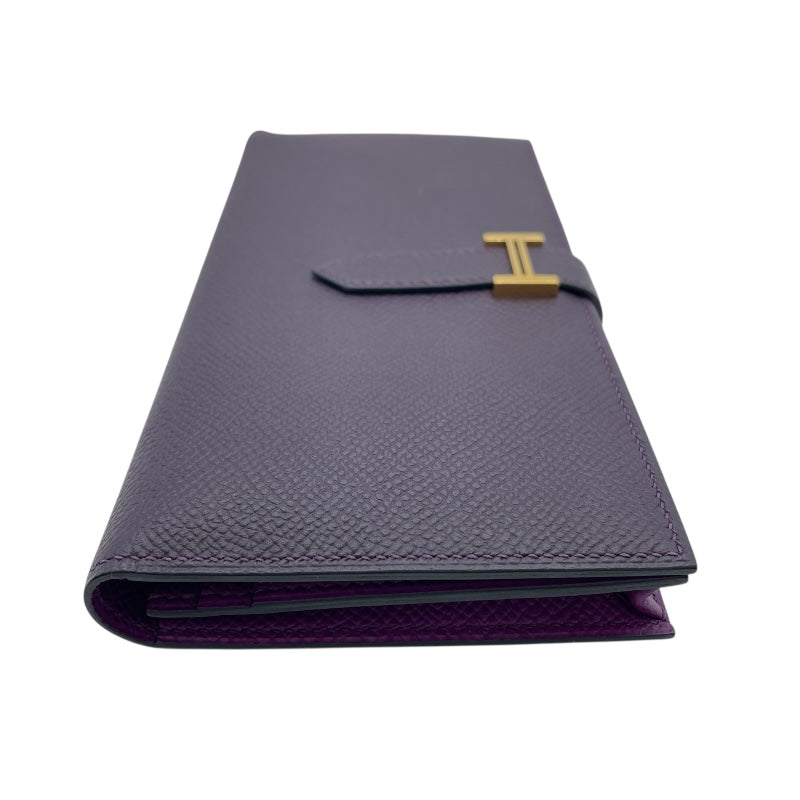 エルメス HERMES ベアンスフレ ヴェルソ Y刻 レザンxアネモネ GD金具 エプソン レディース 長財布