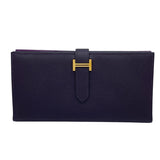 エルメス HERMES ベアンスフレ ヴェルソ Y刻 レザンxアネモネ GD金具 エプソン レディース 長財布