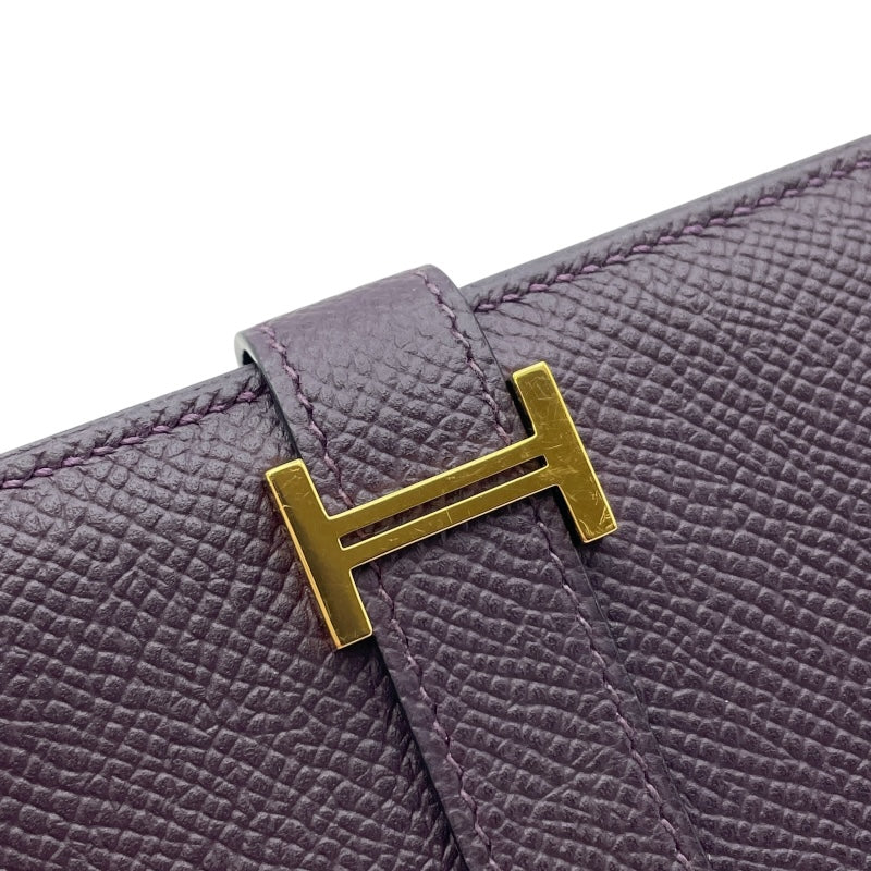 エルメス HERMES ベアンスフレ ヴェルソ Y刻 レザンxアネモネ GD金具 エプソン レディース 長財布