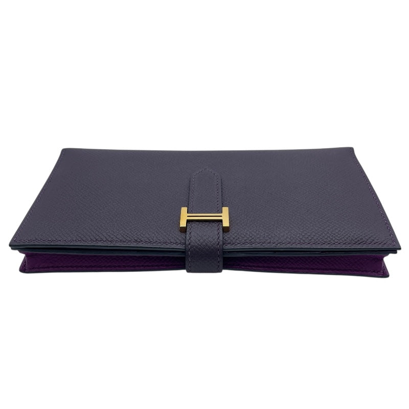 エルメス HERMES ベアンスフレ ヴェルソ Y刻 レザンxアネモネ GD金具 エプソン レディース 長財布