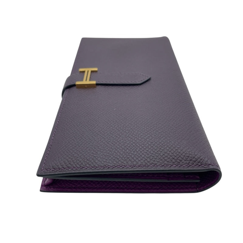 エルメス HERMES ベアンスフレ ヴェルソ Y刻 レザンxアネモネ GD金具 エプソン レディース 長財布