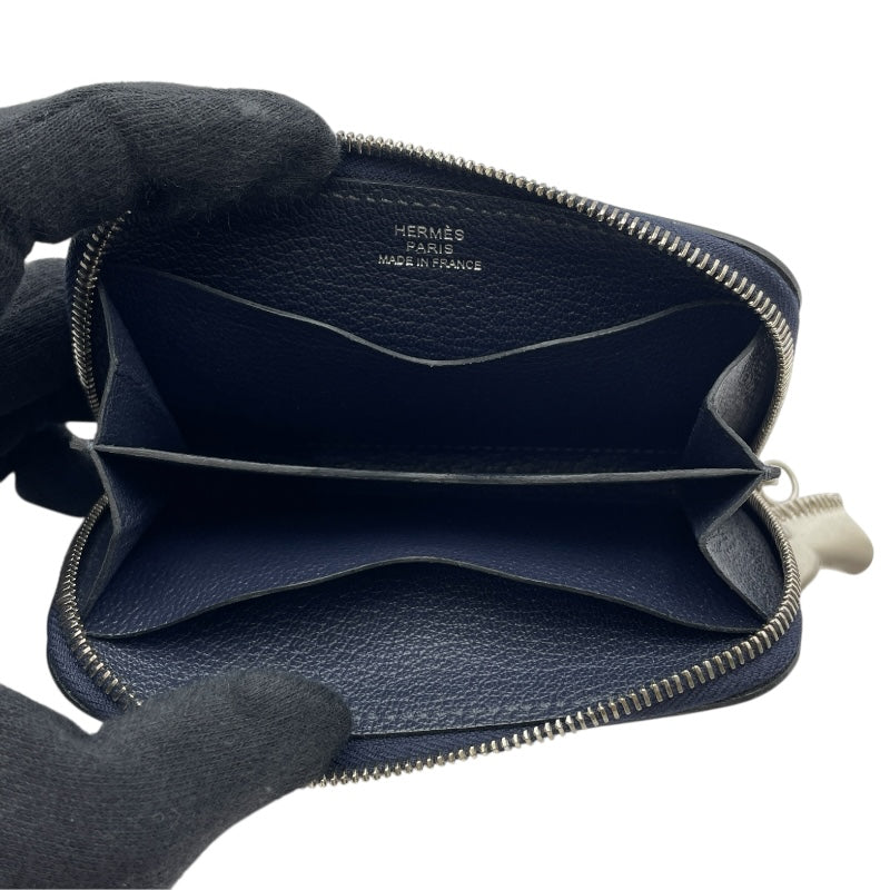 エルメス HERMES ジップアンドゴー U刻 ブルーニュイ SV金具 エバーカラー ユニセックス コインケース