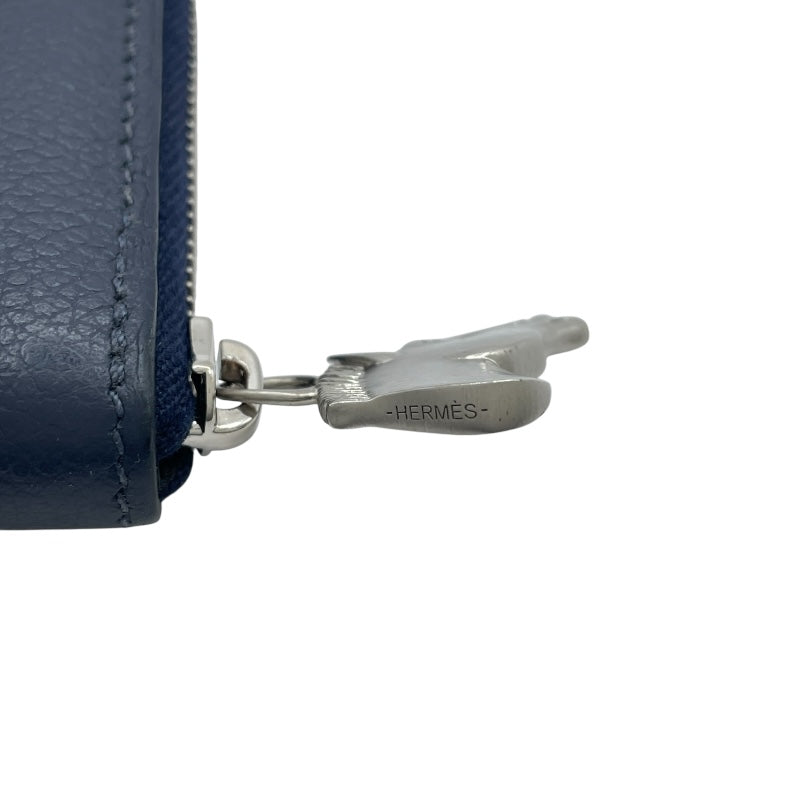 エルメス HERMES ジップアンドゴー U刻 ブルーニュイ SV金具 エバーカラー ユニセックス コインケース