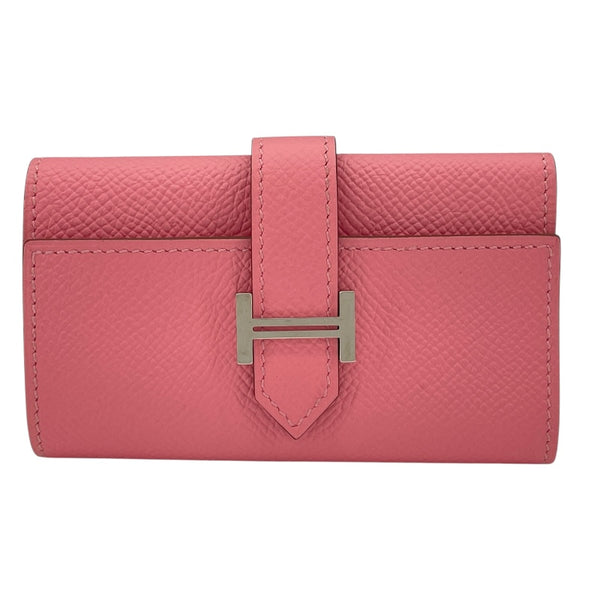 エルメス HERMES べアンキーケース4 X刻 ローズコンフェッティ SV金具 エプソン レディース キーケース