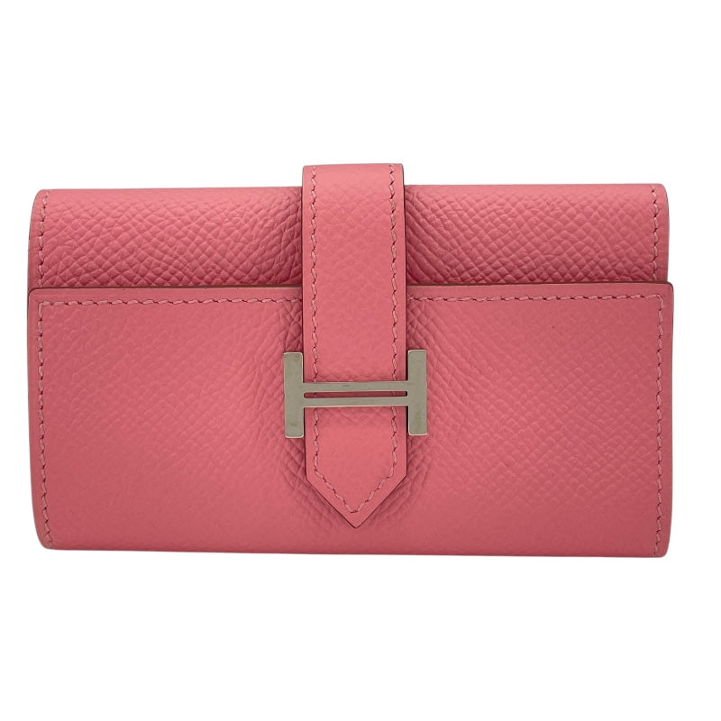 エルメス HERMES べアンキーケース4 X刻 ローズコンフェッティ SV金具 エプソン レディース キーケース