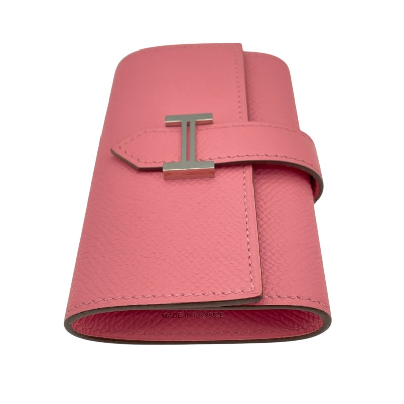 エルメス HERMES べアンキーケース4 X刻 ローズコンフェッティ SV金具 エプソン レディース キーケース