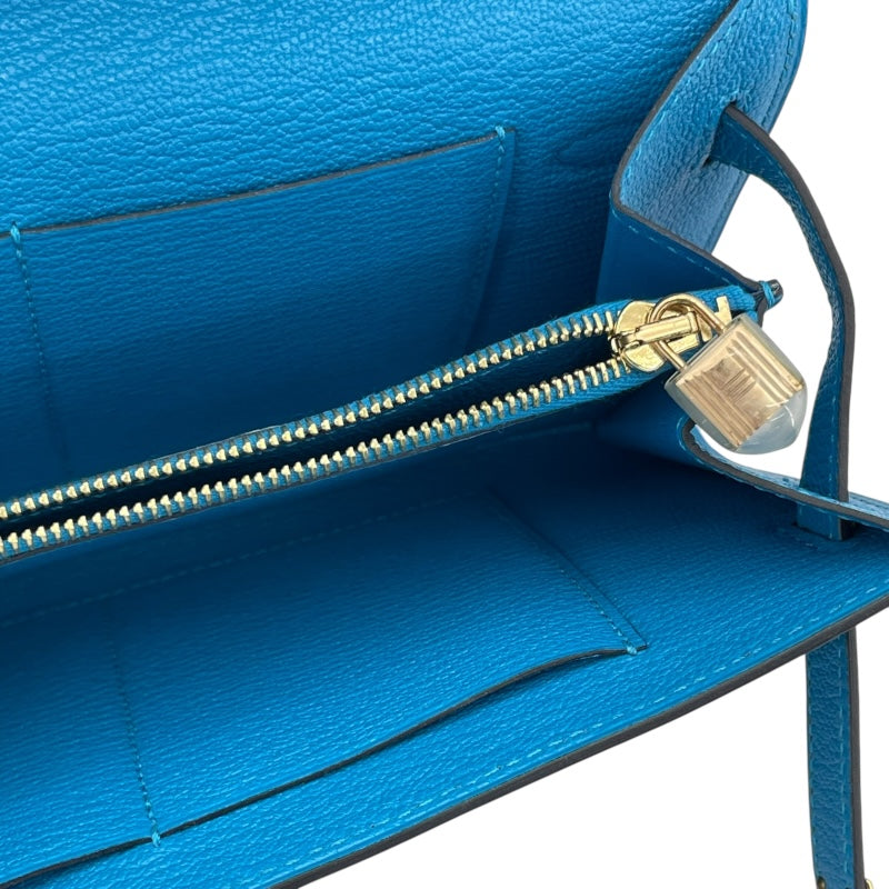 エルメス HERMES ケリートゥーゴー Z刻 ブルーフリーダ GD金具 シェーブル レディース ショルダーバッグ