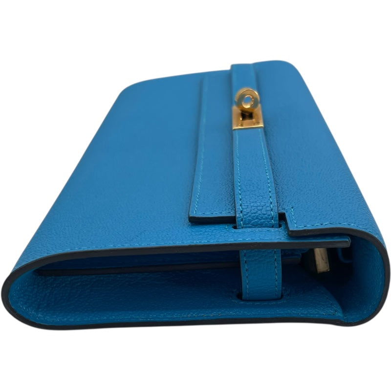 エルメス HERMES ケリートゥーゴー Z刻 ブルーフリーダ GD金具 シェーブル レディース ショルダーバッグ