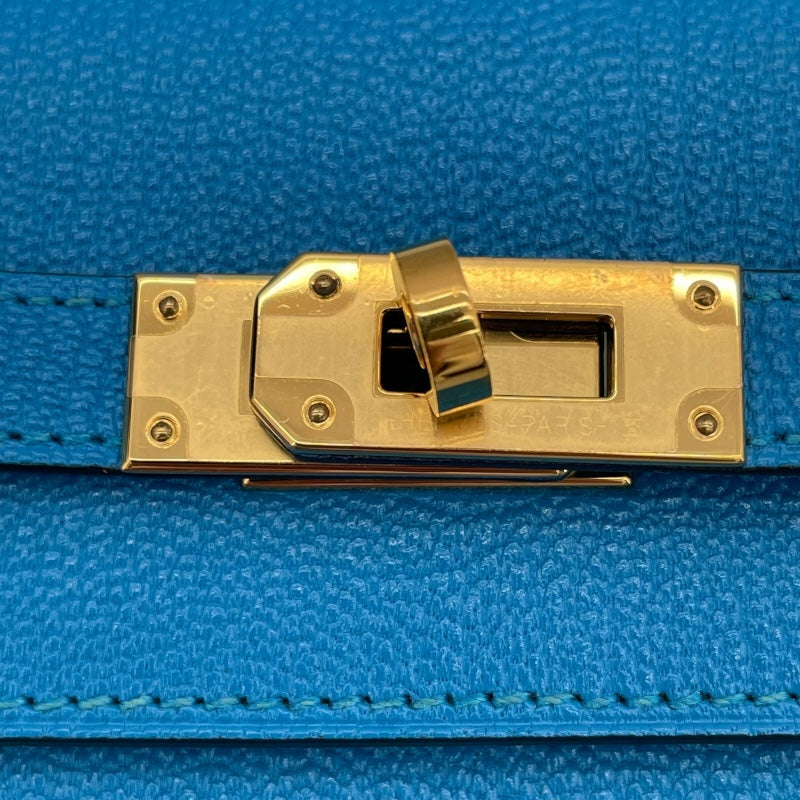 エルメス HERMES ケリートゥーゴー Z刻 ブルーフリーダ GD金具 シェーブル レディース ショルダーバッグ